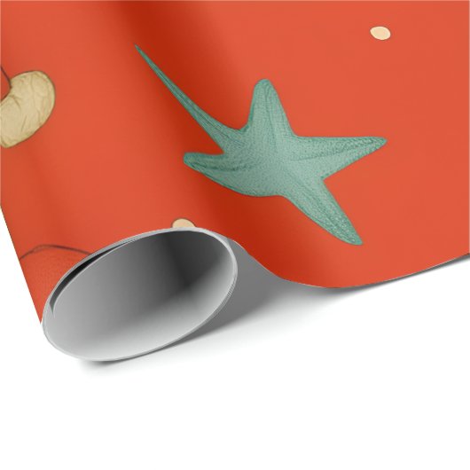 Kerstman's Kustkerstfeest Cadeaupapier (Rol Hoek)