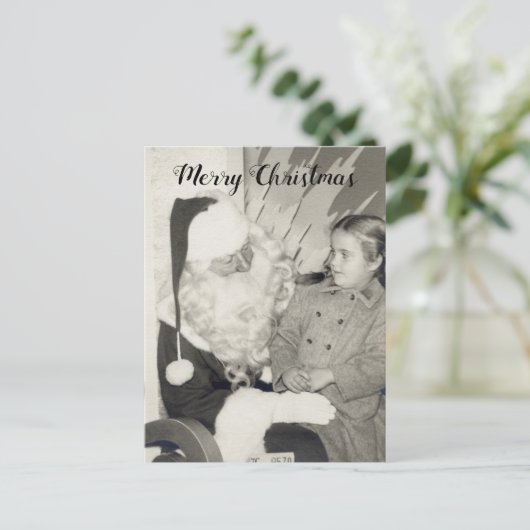 Kerstman's Lap Christmas Briefkaart (Staand voorkant)