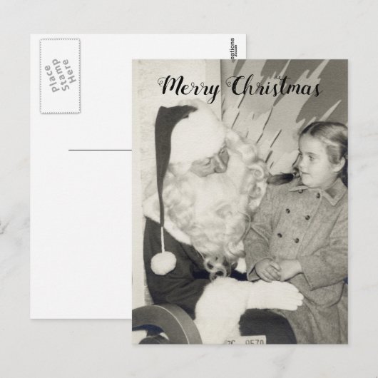 Kerstman's Lap Christmas Briefkaart (Voorkant / Achterkant)