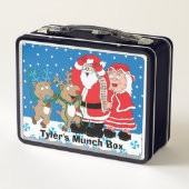 Kerstman's lijst lichte tonen metalen lunchbox (Achterkant)