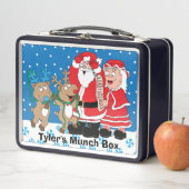 Kerstman's lijst lichte tonen metalen lunchbox (In situ)