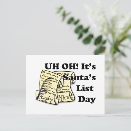 Kerstman's Lijstdag Feestdagenkaart (Staand voorkant)