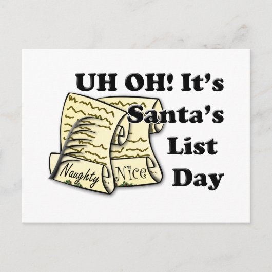 Kerstman's Lijstdag Feestdagenkaart (Voorkant)