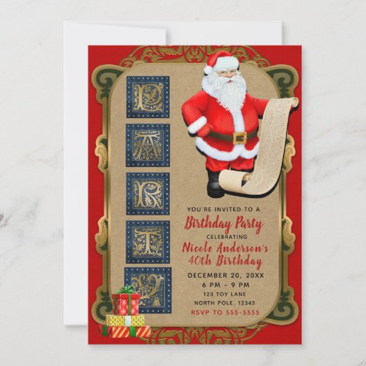 Kerstman's List Noordpool Kerstfeest Kaart (Voorkant)