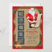 Kerstman's List North Pole Holiday Christmas Party Kaart (Voorkant)