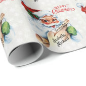 Kerstman's Nice & Naughty List Kerstmis Cadeaupapier (Rol Hoek)