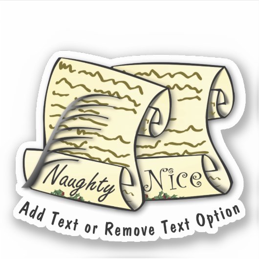 Kerstman's Ondeugende Lijst Kerstmis Sticker (Voorkant)