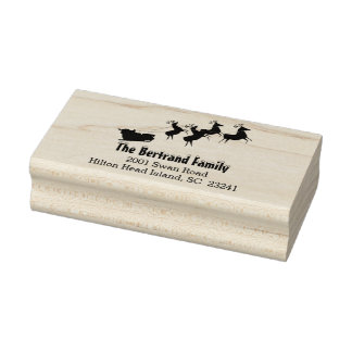 Kerstman's rendieren slee Custom Rubberstempel