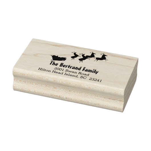 Kerstman's rendieren slee Custom Rubberstempel (Stempel)