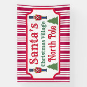Kerstman's Retro Kerst Dorpsbord Banner (Verticaal)