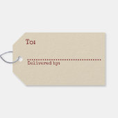 Kerstman's Rode Klassieke Luchtpoststempel Cadeaulabel (Achterkant Horizontaal)