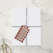 Kerstman's Rode Klassieke Luchtpoststempel Cadeaulabel (Met Touw)