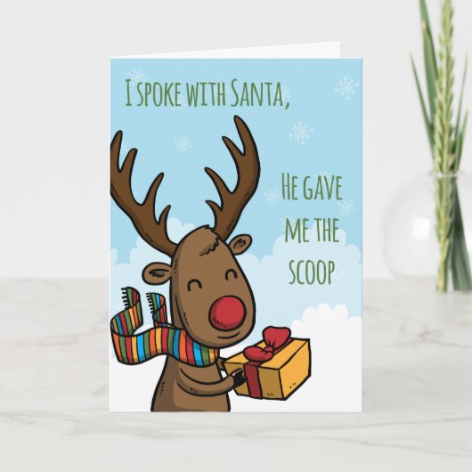 Kerstman's Scoop Feestdagen Kaart (Voorkant)