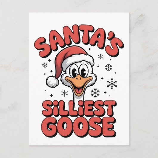 Kerstman's Silliest Goose Kerstmis 2025-2026 Briefkaart (Voorkant)