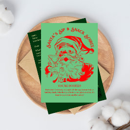 Kerstman's Sip & Snack Soiree Kerstfeest Kaart