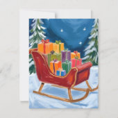 Kerstman's Sleigh Merry Christmas Feestdagenkaart (Voorkant)