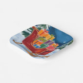 Kerstman's Sleigh Merry Christmas Papieren Bordje (Gebogen)