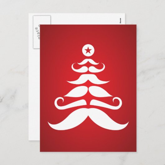 Kerstman's snor kerstboom feestdagenkaart (Voorkant / Achterkant)