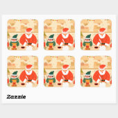 Kerstman's speciale levering vierkante sticker (Vel)