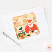 Kerstman's speciale levering vierkante sticker (Envelop)