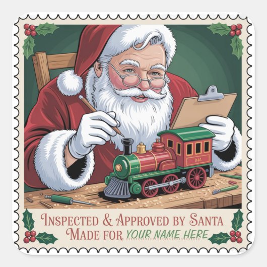 Kerstmans Speelgoed Inspecteur Zeehond Sticker (Voorkant)