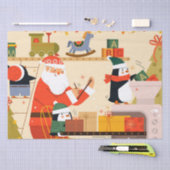 Kerstman's Speelgoed Workshop Kerstmis Tissuepapier (Craft)