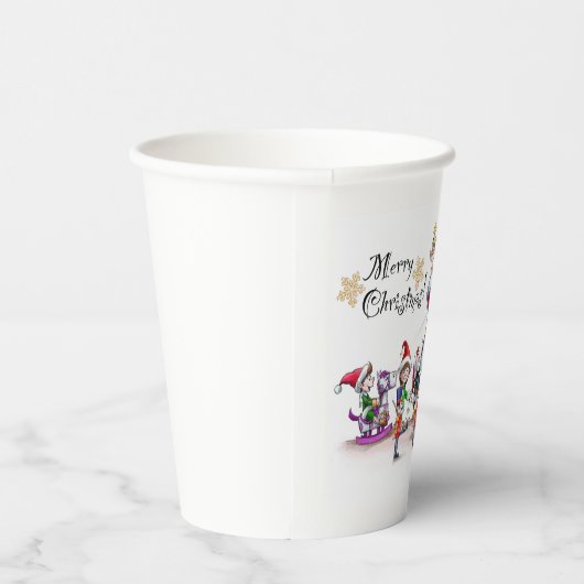 Kerstman's Speelgoed Workshop papieren beker (Rechts)
