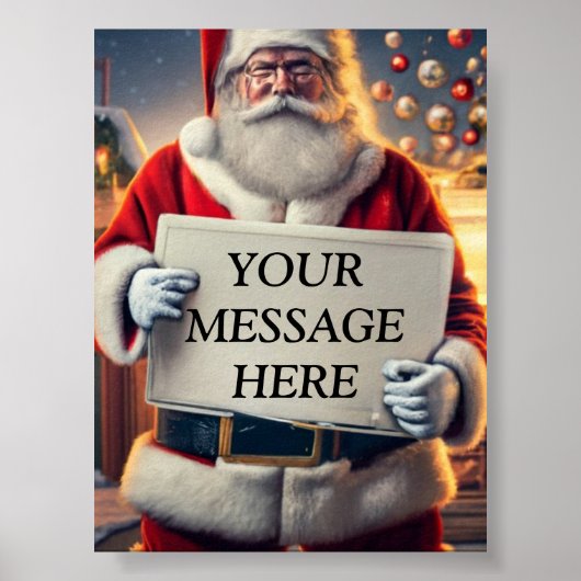 Kerstman's teken: ambacht uw kerstboodschap poster (Voorkant)