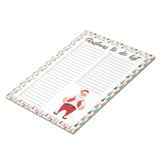 Kerstman's to do list notitieblok (Schuin)