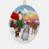 Kerstman's Treat - Petit Basset Keramisch Ornament (Rechts)