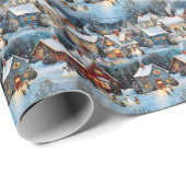 Kerstman's Village Christmas Wrapping Paper Cadeaupapier (Rol Hoek)