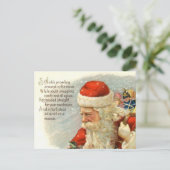 Kerstman's Vintage Kerstgedicht Vakantie briefkaar Feestdagenkaart (Staand voorkant)