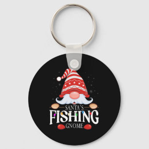 Kerstman's Vis Dwerg Matching Kerst Pyjama Sleutelhanger