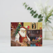 Kerstman's Vizsla Feestdagenkaart (Staand voorkant)