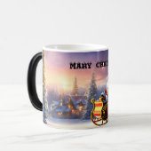 Kerstman's vrolijke kerst koffiekopje magische mok (Voorkant links)