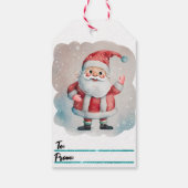 Kerstman's vrolijke winter kerst label cadeaulabel (Achterkant)