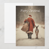 Kerstmans Winterwoudreis Feestdagenkaart (Voorkant / Achterkant)