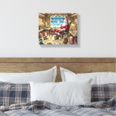 Kerstman's Workshop Kerst Muur Kunst | Cozy Rustic Canvas Afdruk (Insitu (Slaapkamer))