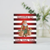 Kerstman's Workshop ~ Kerstshoppingelf ~ Vakantie~ Feestdagenkaart (Staand voorkant)