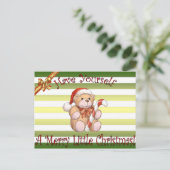 Kerstman's Workshop ~ Teddybeer ~ Kerstmis ~ Vakan Feestdagenkaart (Staand voorkant)