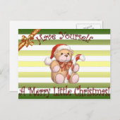 Kerstman's Workshop ~ Teddybeer ~ Kerstmis ~ Vakan Feestdagenkaart (Voorkant / Achterkant)