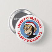 Kerstmansapaap Ronde Button 5,7 Cm (Voorkant /achterkant)