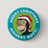 Kerstmansapaap Ronde Button 5,7 Cm (Voorkant)