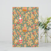 kerstmansbrood santa briefpapier (Staand voorkant)
