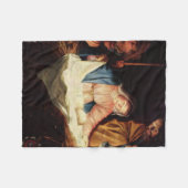 kerstmanscène fleece deken (Voorkant (Horizontaal))