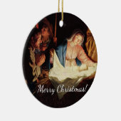 kerstmanscène keramisch ornament (Rechts)