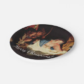 kerstmanscène papieren bordje (Gekanteld)