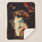 kerstmanscène sherpa deken (Voorkant)