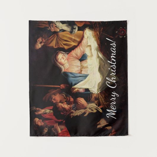 kerstmanscène wandkleed (Voorkant)