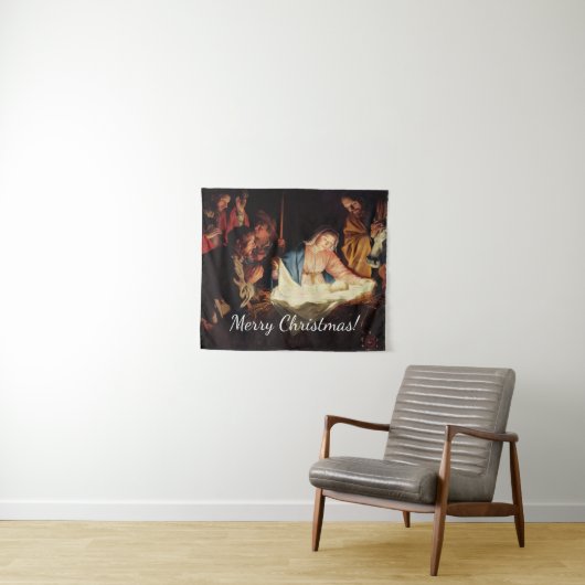 kerstmanscène wandkleed (In Situ (horizontaal))